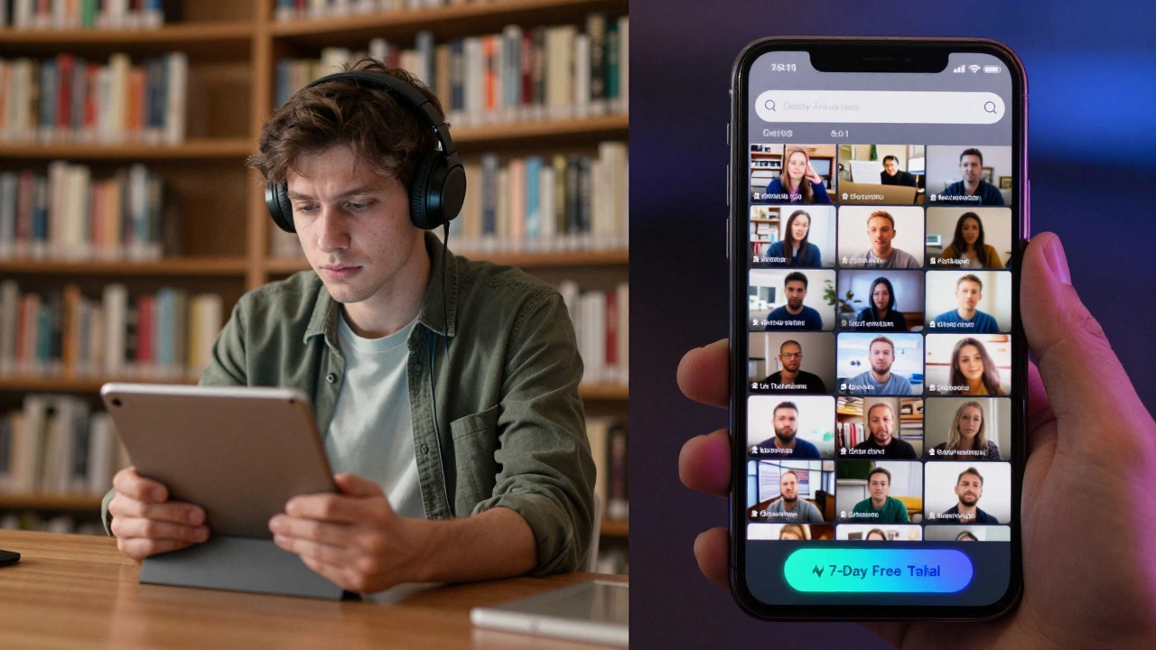 Split image contrasting slow, limited browsing on Eros with fast, abundant streaming on Slixa.